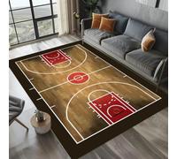 LOMDEM Alfombra Habitación Juventud Niños Cancha Baloncesto Campo Fútbol, Pelo Corto Suave Antideslizante, Alfombra Juegos Salón Lavable Deportiva Casa Decoración Regalo Interior, 120x160 cm, Color 4