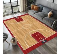 LOMDEM Alfombra Habitación Juventud Niños Cancha Baloncesto Campo Fútbol, Pelo Corto Suave Antideslizante, Alfombra Juegos Salón Lavable Deportiva Casa Decoración Regalo Interior, 140x180 cm, Color 3