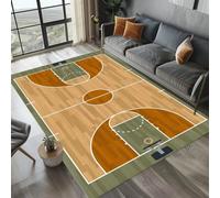LOMDEM Alfombra Habitación Juventud Niños Cancha Baloncesto Campo Fútbol, Pelo Corto Suave Antideslizante, Alfombra Juegos Salón Lavable Deportiva Casa Decoración Regalo Interior, 160x200 cm, Color 2