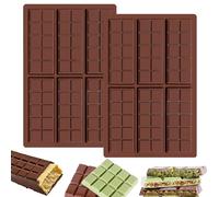 lomdung 2 Piezas Molde Chocolate, Molde Tableta Chocolate, Moldes para Barra de Chocolates Profundos de Silicona Sin BPA, Moldes para Barra de Chocolates de Dubái, para Bombones Postres Caseros