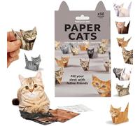 lomdung 50 Piezas DIY Paper Gato Craft Kit, DIY Paper Gato, Creative Origami Animal Kit, Cute Kitten Origami Papercraft Set, para Desk Decor, Fun Craft Activity for Adults & Kids, Regalo Navidad