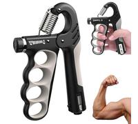 lomdung Antebrazo Handgrip, 5-100KG Ajustable Fuerza de Agarre Manos, Fortalecedor de Antebrazo, con FuncióN de Conteo, Adecuado para Entrenamiento Físico y Rehabilitación de Manos (Gris)