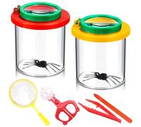 lomdung Juego de 2 Lupas de Vaso para Niños, Visor de Insectos, Caja para Insectos, Visor de Insecto de 3X y 6X, Juguetes para Niños Pequeños, Ciencia al Aire Libre, Exploración de la Naturaleza
