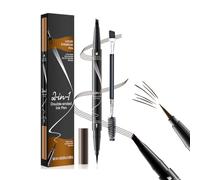 lomdung Lapiz Cejas Microblading, Lápiz de Cejas 2 en 1, Lápices de Ceja 3D Resistente al Agua, Color de Larga Duración, Crea un Look de Maquillaje Natural (Marrón Oscuro)