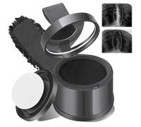lomdung Polvere per Capelli Con Specchio e Piumino da Cipria, Fibre per Capelli Polvere Volumizzante Capelli, Polvere Attaccatura Capelli Tenuta per Riempimento Diradamento dei Capelli, Nero
