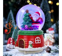 Lomffy Bola de Nieve Santa con música, Nieve automática Farolillo Navidad Globo de Nieve colores LED cambiantes Linterna musical bola de nieve Luz de Noche Decoraciones Regalo Navidades Caja de música