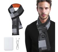 Lomffy Bufanda Calentada con 5000mAh Powerbank, Bufanda Térmica 3 temperatura Almohadilla térmica para el cuello Calentador cuello eléctrico Calefacción Bufandas Regalo Navidad para Esquí Senderismo