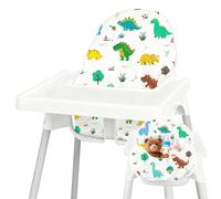 Lomgwumy Para Cojín De Trona IKEA, para Cojín Antilop, con Bolsa para Silla, para Trona IKEA Antilop, Algodón Antideslizante, Cómodo para Sentar Al Bebé (Diseño De Dinosaurios De Dibujos Animados)