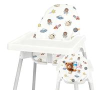 Lomgwumy Para Cojín De Trona IKEA, Para Cojín Antilop, Con Bolsa Para Silla, Para Trona IKEA Antilop, Algodón Antideslizante, Suave, Cómodo Para Sentar Al Bebé (Diseño De Dibujos Animados De Aviación)