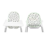Lomgwumy Para Cojín De Trona IKEA, Para Cojín Antilop, Con Bolsa Para Silla, Para Trona IKEA Antilop, Algodón Antideslizante, Suave, Para Que El Bebé Esté Más Cómodo (Estampado De Hojas Verdes)