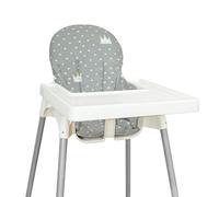 Lomgwumy para IKEA - Cojín para Trona IKEA, cojín para antilop, para cojín de Trona, Almohadilla para Trona IKWA, algodón Antideslizante, Suave, cómodo (Corona Gris)