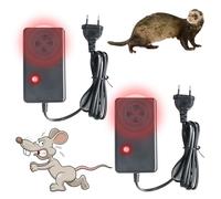 Lomhyve 2 Paquetes de Repelente Ultrasónico de Plagas, Ultrasonido contra Ratones, Ahuyentador 2025, Repelente de Murciélagos, Protección Móvil contra Comadrejas, para Casa, Garaje, Desván, Jardín