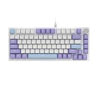 Lomiluskr AK820 - Teclado mecánico con junta RGB 75% con cable con perilla de volumen, teclado compacto de intercambio en caliente de 82 teclas, teclado PBT de perfil OME, cable tipo C desmontable
