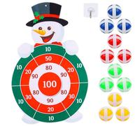 LOMIMOS Diana navideña de , 76 cm, con diseño de muñecos de nieve, con 12 bolas adhesivas para interior y exterior, juego de lanzamiento de dardos para niños