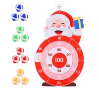 LOMIMOS Diana navideña de , 76 cm, con diseño de Papá Noel con 12 bolas adhesivas para interior y exterior, juego de lanzamiento de dardos para niños