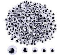 LOMIMOS Ojos Pegatinas, 500 unidades de ojos móviles autoadhesivos, 6-12 mm Ojos adhesivos, Gometettes Eye pour DIY Craft Scrapbooking Accessoires Doll Making Toys