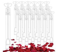 LOMIMOS Paquete de 40 mini pompas de jabón para bodas, con mango de doble corazón, para cumpleaños, fiestas, compromisos, San Valentín, bodas