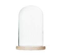 LOMNCHSG Cúpula de exposición de Cristal, Vitrina de Cristal con Forma Campana, Cubierta Transparente, Base Madera, Manualidades Plantas Multicolores(Beige)