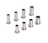 LOMNCHSG Soportes para Barras de Cortinas, 201/304 Stainless Steel Pole Socket Flange Bracket for Closet Rod 2-Pack 19-32mm 60-80mm(22mm H80mm,201 Stainless Steel)