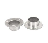 LOMNCHSG Soportes para Barras de Cortinas, Closet Rod Brackets Pack of 2 Stainless Steel Flange Support For 19-32mm Pipe Silver Tone(19mm)