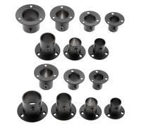 LOMNCHSG Soportes para Barras de Cortinas, Stainless Steel Pole Socket Flange Bracket Black Pack of 2 For Wardrobe Rod Fits 19-32mm(32mm)