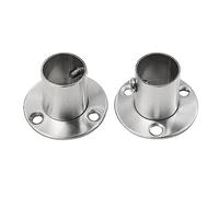 LOMNCHSG Soportes para Barras de Cortinas, Stainless Steel Pole Socket Flange Brackets Pack of 2 for 19.5-26mm Hanging Rail(19.5mm)
