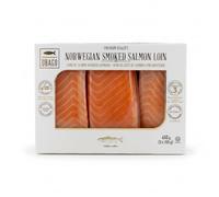 Lomo de Salmón Noruego Ahumado - Pack de 450 g (3 unidades x 150 g) - Alto en Omega-3 y Proteínas - Salmón de Noruega Seleccionado para Sashimi, Tostas y Aperitivos - Ubago - Sin Gluten - NEXU