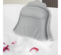 lomonmen Almohada Bañera,Almohadas de Baño con Ventosas,Cojin Bañera Ergonómica Silicona,Cojín de Baño para Jacuzzi SPA e Hidromasajes (Gris Claro)
