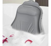 lomonmen Almohada Bañera,Almohadas de Baño con Ventosas,Cojin Bañera Ergonómica Silicona,Cojín de Baño para Jacuzzi SPA e Hidromasajes (Gris)