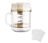 lomonmen Colador de Yogur Griego,Yogurtera Con Tela Filtrante,Tamices de Filtro de Yogur con Tapa,Separador de Suero Reutilizable para Hacer Yogur Griego Grueso de Nuez (transparente)