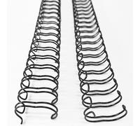 Lomos de alambre de doble bucle Binditek 100P de 1/2 pulgada para tama?o carta, paso 3:1, capacidad para 100 hojas, 32 bucles, color negro