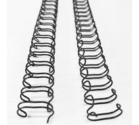 Lomos de alambre de doble bucle Binditek 100P de 3/8 de pulgada para tama?o carta, paso 3:1, capacidad para 60 hojas, 32 bucles, color negro