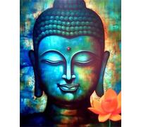 LOMSIOY DIY 5D Diamond Painting Buda Kit Punto de Cruz Diamante Pintura Estatua Adultos Completo Rhinestone Bordado para Decoración Ia Pared del Hogar 30x40 cm