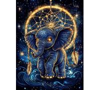LOMSIOY DIY 5D Diamond Painting Elefantes Kit Punto de Cruz Diamante Pintura Atrapasueños Propiedad Adultos Completo Rhinestone Bordado para Decoración Ia Pared del Hogar 30x40 cm19472