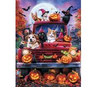 LOMSIOY DIY 5D Diamond Painting Halloween Kit Punto de Cruz Diamante Pintura Animal Propiedad Adultos Completo Rhinestone Bordado para Decoración Ia Pared del Hogar 30x40 cm19489