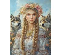 LOMSIOY DIY 5D Diamond Painting Mujer Kit Punto de Cruz Diamante Pintura Lobos Propiedad Adultos Completo Rhinestone Bordado para Decoración Ia Pared del Hogar 30x40 cm19500