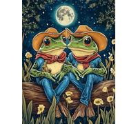 LOMSIOY DIY 5D Diamond Painting Ranas Kit Punto de Cruz Diamante Pintura Animal Propiedad Adultos Completo Rhinestone Bordado para Decoración Ia Pared del Hogar 30x40 cm19481