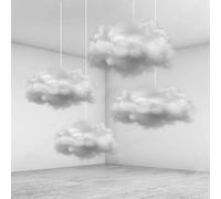 LOMSIOY Nube Artificial - 4 Piezas de Adornos de Nube de algodón para Bodas, Nubes 3D, Adornos Colgantes Decorativos para escenarios, Suministros de Regalos y espectáculos de Fiesta