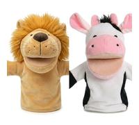 LOMTRATS Marionetas de Mano de Animales con Boca Abierta móvil para niños, Lobo, león, etc Contar Historias, enseñar, Preescolar, Regalos de cumpleaños