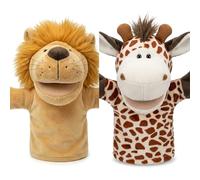 LOMTRATS Marionetas de Mano de Animales con Boca Abierta móvil para niños, Lobo, león, etc Contar Historias, enseñar, Preescolar, Regalos de cumpleaños