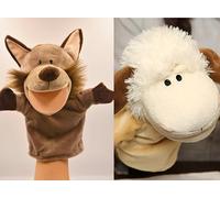 LOMTRATS Marionetas de mano para niños pequeños que contienen lobo, tigre, león, mono y bocas abiertas móviles, perfectas para contar historias, enseñar, preescolar y regalo de cumpleaños