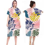 LOMTRATS Polar de Doble Cara con Bolsillos Capa de Surf de Secado rápido Toalla cambiante Bata de baño Sudadera con Capucha para Mujeres y Hombres Natación Playa Surf Buceo Baño en casa