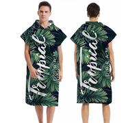 LOMTRATS Polar de Doble Cara con Bolsillos Capa de Surf de Secado rápido Toalla cambiante Bata de baño Sudadera con Capucha para Mujeres y Hombres Natación Playa Surf Buceo Baño en casa