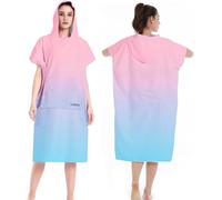 LOMTRATS Polar de Doble Cara con Bolsillos Capa de Surf de Secado rápido Toalla cambiante Bata de baño Sudadera con Capucha para Mujeres y Hombres Natación Playa Surf Buceo Baño en casa