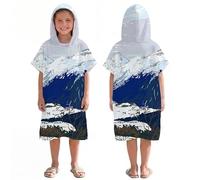LOMTRATS Poncho de Surf de Secado rápido, Toalla Cambiante, Bata con Capucha para Adultos, niños o Familia, Microfibra, natación, Playa, Surf, Buceo, baño en casa