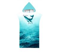 LOMTRATS Poncho de Surf de Secado rápido, Toalla Cambiante, Bata con Capucha para Adultos, niños o Familia, Microfibra, natación, Playa, Surf, Buceo, baño en casa