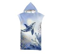 LOMTRATS Poncho de Surf de Secado rápido, Toalla Cambiante, Bata con Capucha para Adultos, niños o Familia, Microfibra, natación, Playa, Surf, Buceo, baño en casa