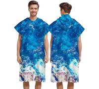 LOMTRATS Poncho de Surf de Secado rápido, Toalla Cambiante, Bata con Capucha para Adultos, niños o Familia, Microfibra, natación, Playa, Surf, Buceo, baño en casa