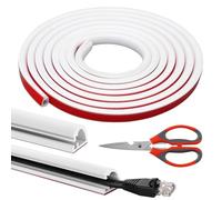 LOMUG Canaleta para cables autoadhesiva, puente de cable de suelo de 6 metros, canal de cable flexible de PVC para el suelo, autoadhesivo, semicircular para el hogar, oficina, concierto, ocultar