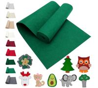 LOMUG Fieltro verde 40 x 250 cm, fieltro de Navidad, por metros, fieltro para manualidades, rollo de fieltro verde, 3 mm de grosor, para cortar, fieltro para Navidad, para proyectos de costura